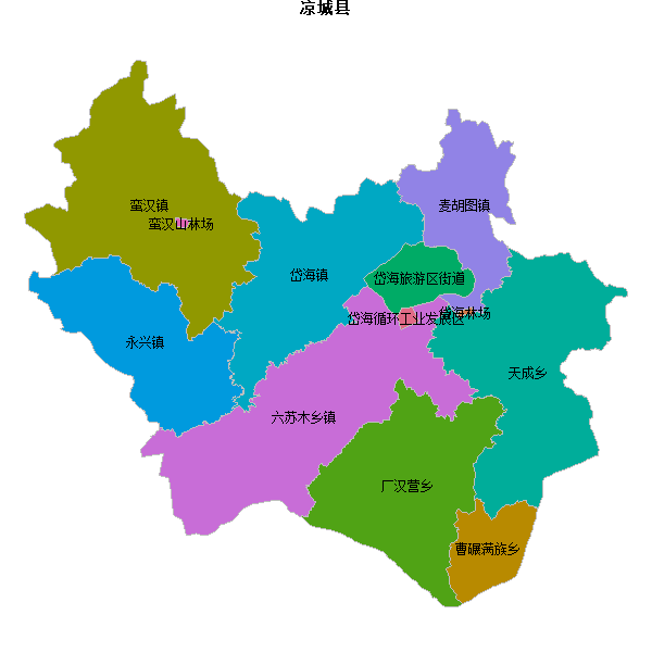 凉城县乡镇地图JSON数据火星坐标系(gcj02).json