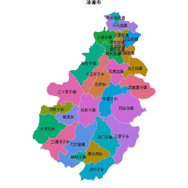 凌源市乡镇地图shp数据百度坐标系(bd09).shp
