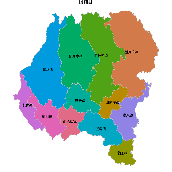 凤翔县乡镇地图JSON数据火星坐标系(gcj02).json