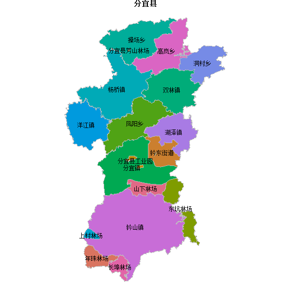 分宜县乡镇地图shp数据百度坐标系(bd09).shp