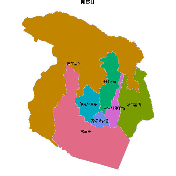 刚察县乡镇地图JSON数据百度坐标系(bd09).json