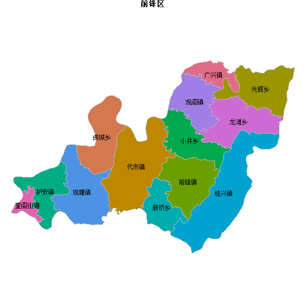 前锋区乡镇地图JSON数据火星坐标系(gcj02).json