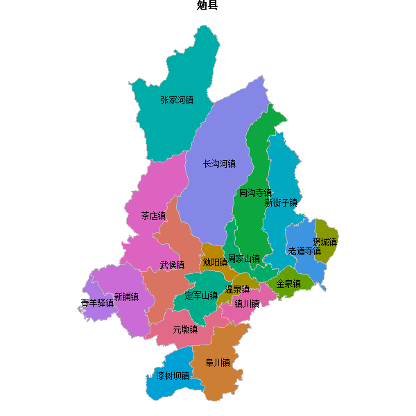 勉县乡镇地图JSON数据火星坐标系(gcj02).json