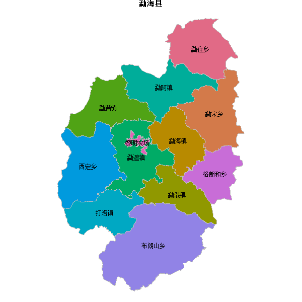 勐海县乡镇地图JSON数据火星坐标系(gcj02).json