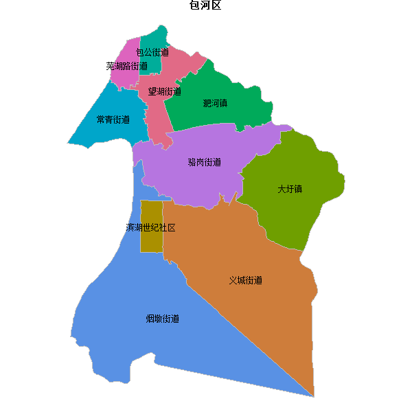 包河区乡镇地图JSON数据火星坐标系(gcj02).json
