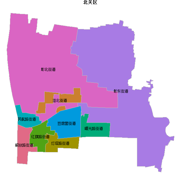 北关区乡镇地图JSON数据百度坐标系(bd09).json