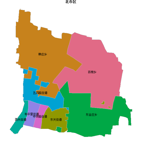 北市区乡镇地图JSON数据火星坐标系(gcj02).json
