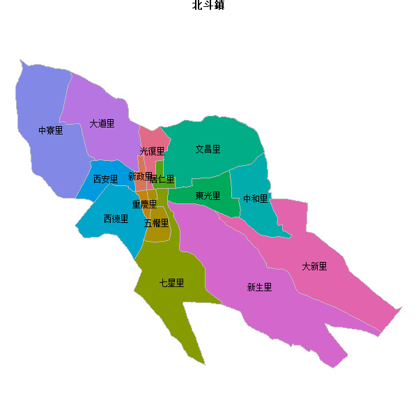 北斗鎮乡镇地图JSON数据火星坐标系(gcj02).json