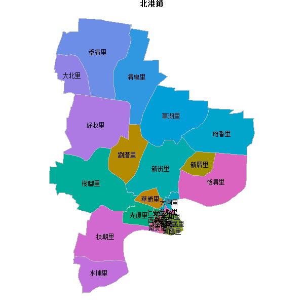 北港鎮乡镇地图JSON数据火星坐标系(gcj02).json