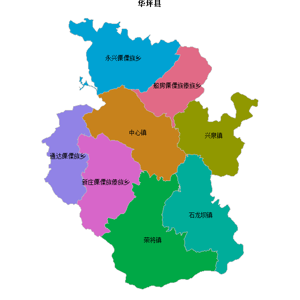 华坪县乡镇地图JSON数据火星坐标系(gcj02).json