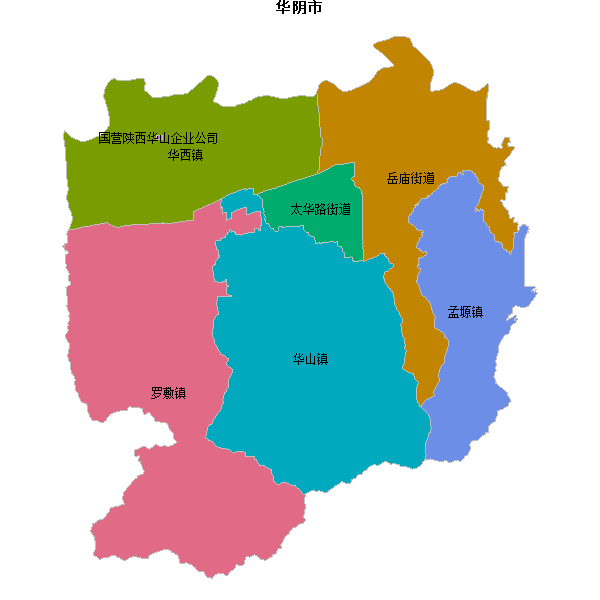 华阴市乡镇地图shp数据百度坐标系(bd09).shp