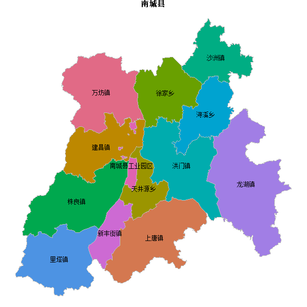 南城县乡镇地图JSON数据火星坐标系(gcj02).json