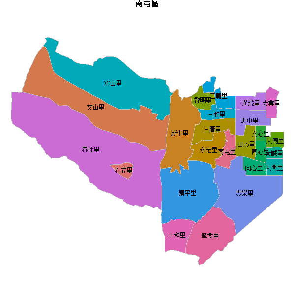 南屯區乡镇地图JSON数据火星坐标系(gcj02).json