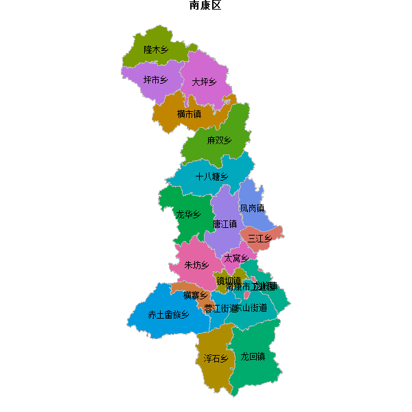 南康区乡镇地图JSON数据火星坐标系(gcj02).json