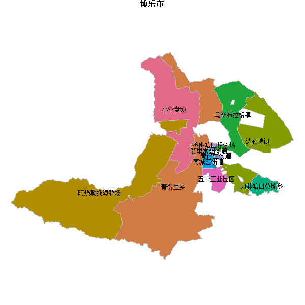 博乐市乡镇地图JSON数据火星坐标系(gcj02).json