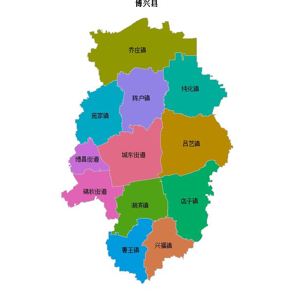 博兴县乡镇地图JSON数据火星坐标系(gcj02).json