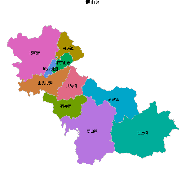 博山区乡镇地图JSON数据百度坐标系(bd09).json