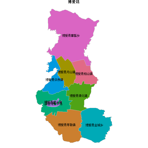 博爱县乡镇地图JSON数据百度坐标系(bd09).json
