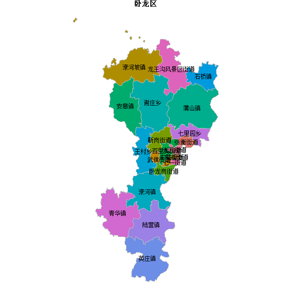 卧龙区乡镇地图shp数据百度坐标系(bd09).shp