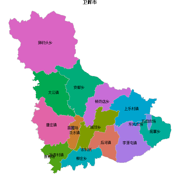 卫辉市乡镇地图JSON数据火星坐标系(gcj02).json