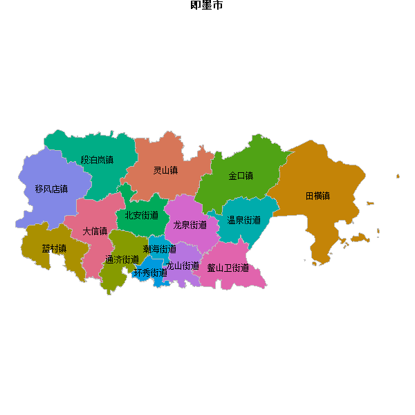 即墨市乡镇地图JSON数据火星坐标系(gcj02).json