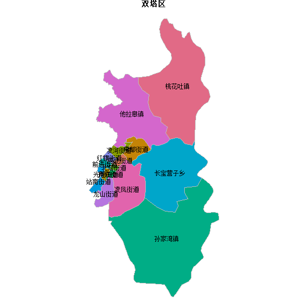 双塔区乡镇地图JSON数据火星坐标系(gcj02).json