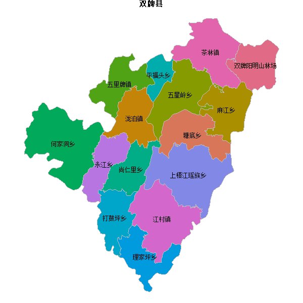 双牌县乡镇地图JSON数据火星坐标系(gcj02).json