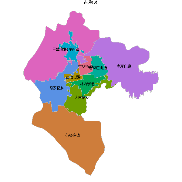 古冶区乡镇地图JSON数据火星坐标系(gcj02).json
