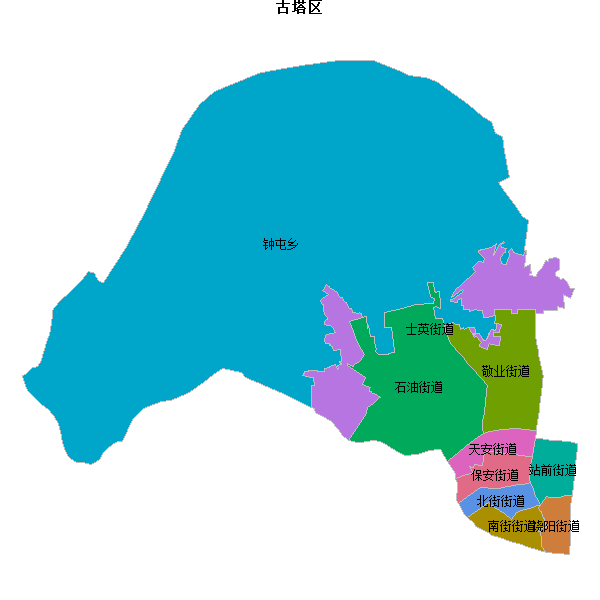 古塔区乡镇地图JSON数据火星坐标系(gcj02).json