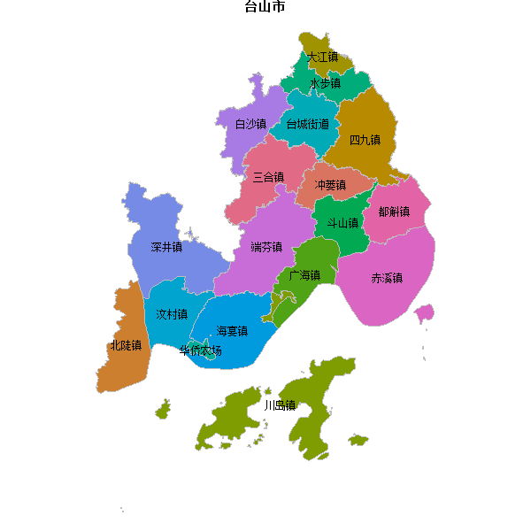 台山市乡镇地图JSON数据百度坐标系(bd09).json