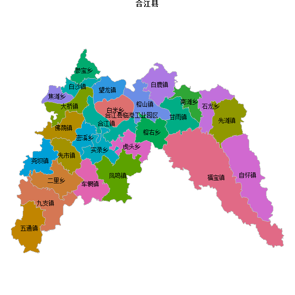 合江县乡镇地图JSON数据火星坐标系(gcj02).json