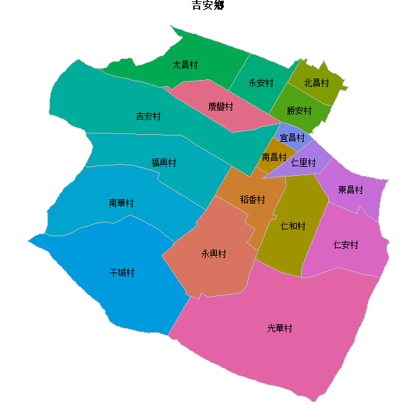 吉安鄉乡镇地图JSON数据百度坐标系(bd09).json