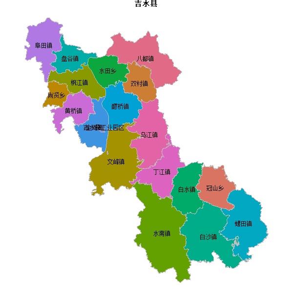吉水县乡镇地图JSON数据火星坐标系(gcj02).json