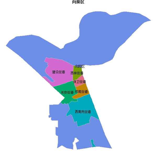 向阳区乡镇地图JSON数据火星坐标系(gcj02).json
