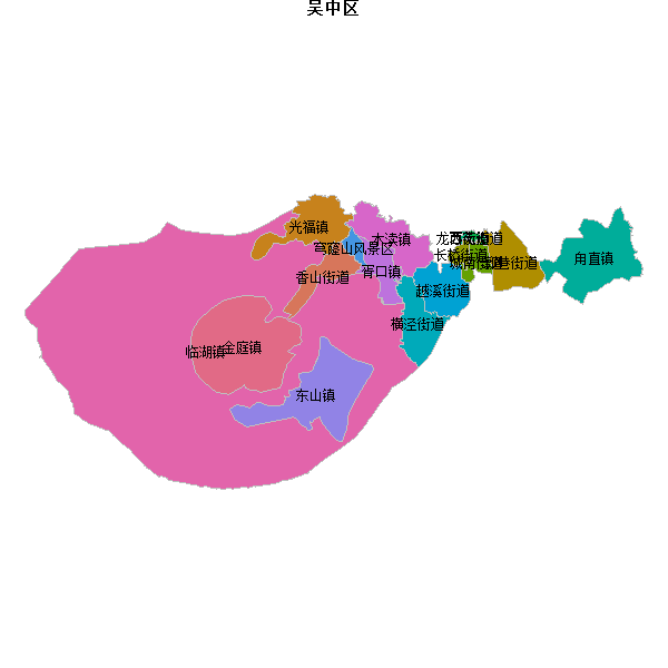 吴中区乡镇地图JSON数据火星坐标系(gcj02).json