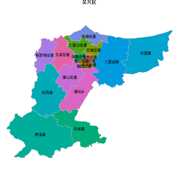 吴兴区乡镇地图JSON数据火星坐标系(gcj02).json