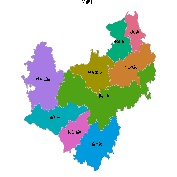 吴起县乡镇地图JSON数据火星坐标系(gcj02).json