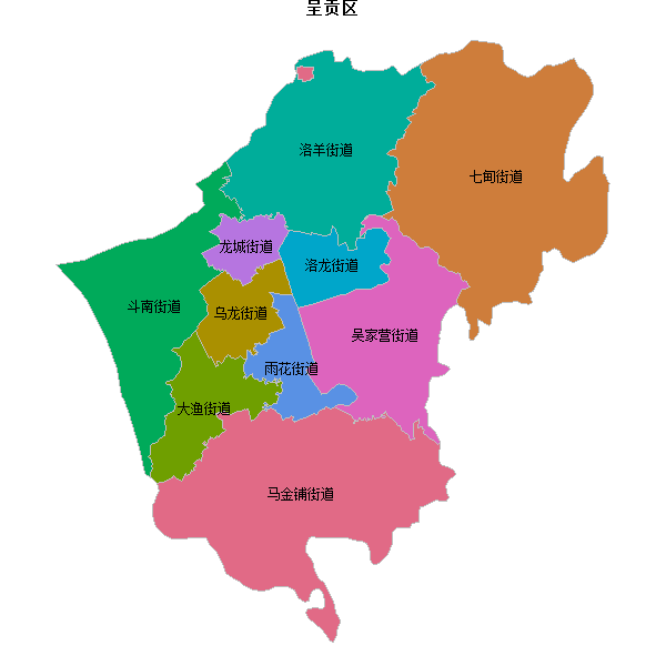 呈贡区乡镇地图JSON数据火星坐标系(gcj02).json