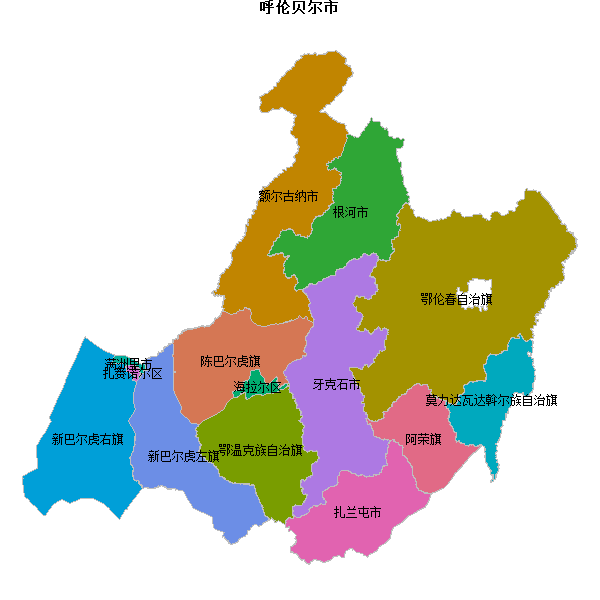 呼伦贝尔市地图JSON数据火星坐标系(gcj02).json