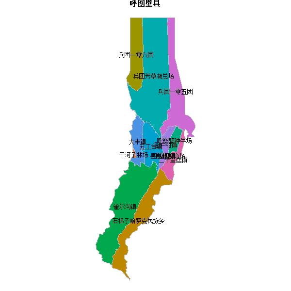 呼图壁县乡镇地图shp数据百度坐标系(bd09).shp