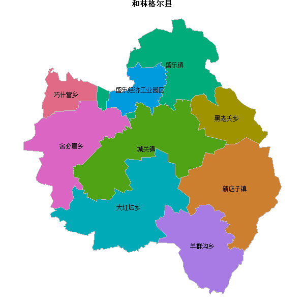 和林格尔县乡镇地图JSON数据百度坐标系(bd09).json