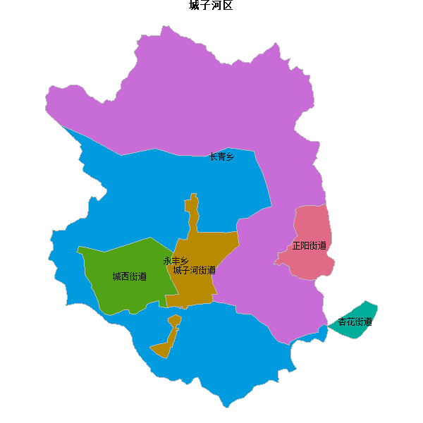 城子河区乡镇地图shp数据百度坐标系(bd09).shp