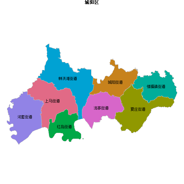 城阳区乡镇地图JSON数据火星坐标系(gcj02).json