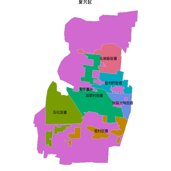 复兴区乡镇地图shp数据百度坐标系(bd09).shp