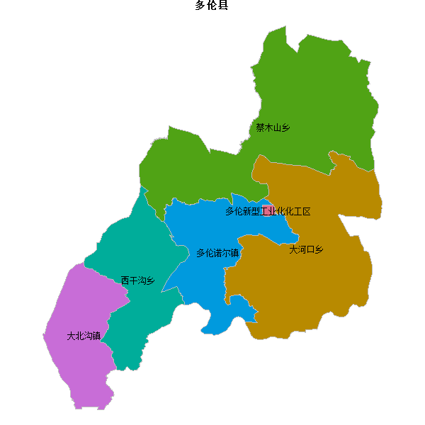 多伦县乡镇地图JSON数据火星坐标系(gcj02).json
