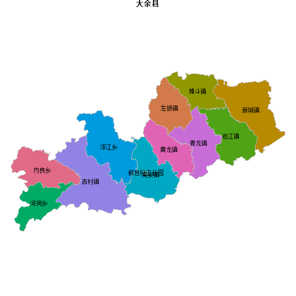 大余县乡镇地图JSON数据火星坐标系(gcj02).json