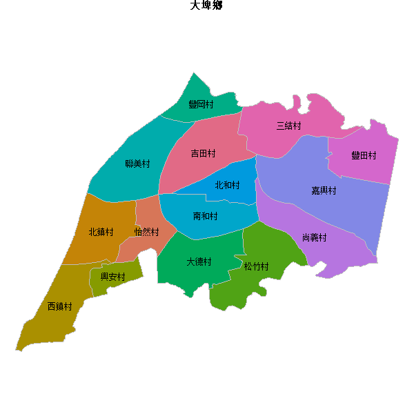 大埤鄉乡镇地图JSON数据火星坐标系(gcj02).json