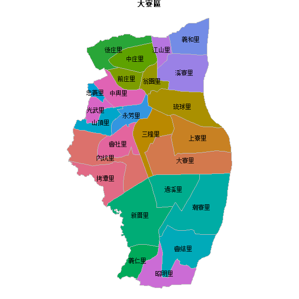 大寮區乡镇地图JSON数据百度坐标系(bd09).json