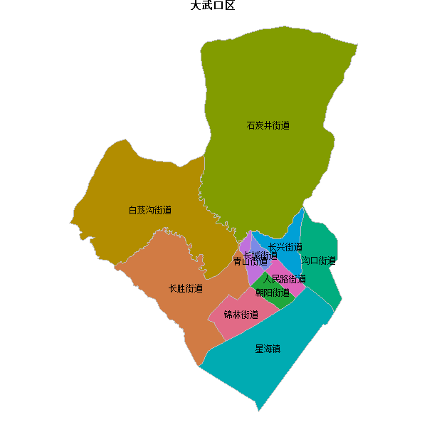 大武口区乡镇地图JSON数据火星坐标系(gcj02).json
