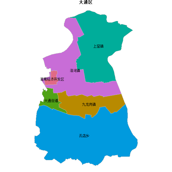 大通区乡镇地图JSON数据火星坐标系(gcj02).json